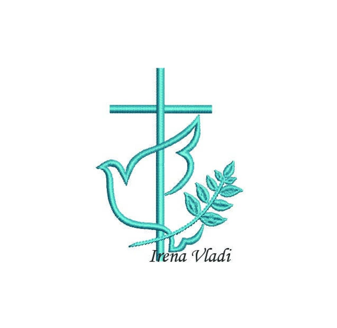 Christian Cross With Dove Machine Embroidery design 4x4 hoop Etsy