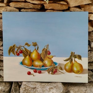 Oil on Canvas, Original Fruit Paintings, Italian Art