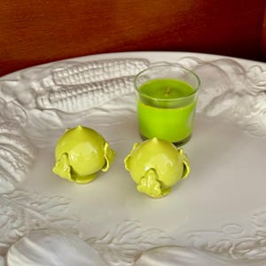 Pumo, Pumo Pugliese in Set, Pumo in Ceramica Verde Mela, Idee Regalo Originali, Bomboniere Personalizzabili, Bene auguranti, Portafortuna