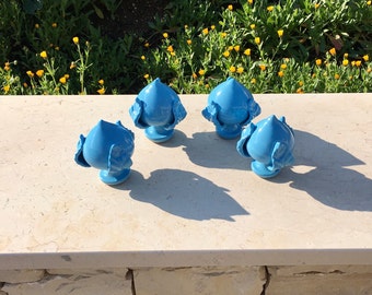 Pumo Puglia in Set, Pumo Turquoise, Apulian Artisan Ceramics, Pumo Lucky Charm, Original Gift Idea and Favors