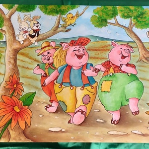 Carteles artísticos de cuento de hadas para niños, Acuarela pintada a mano para habitación y guardería, decoraciones de pared, sala juegos