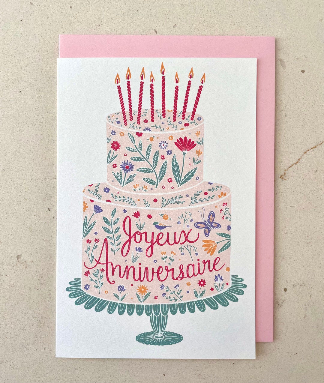 Carte de vœux carrée joyeux anniversaire gold – Seven Paper