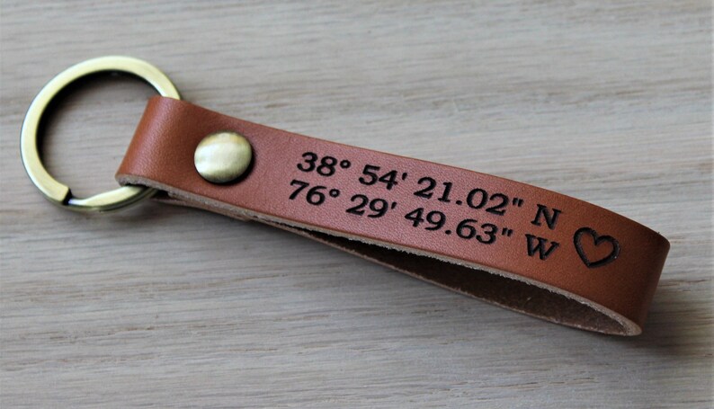 Personalized leather keychain for men custom key chain for | Etsy