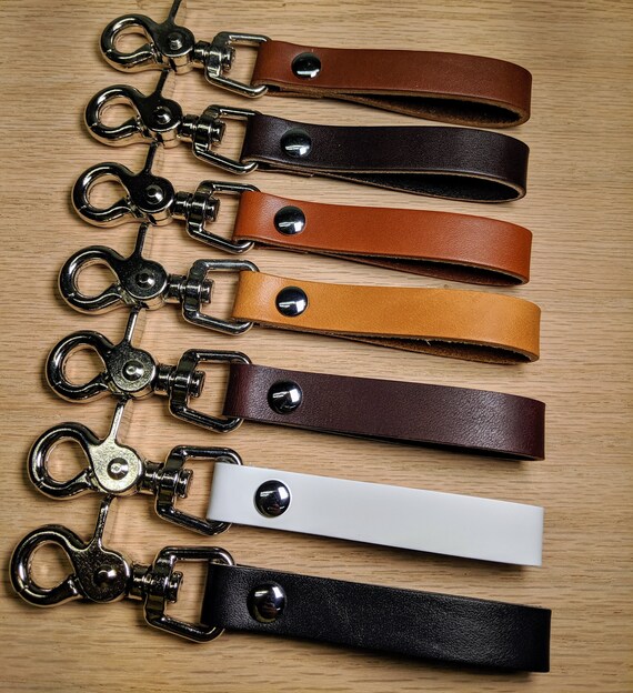 Leather Key fob Leather Trigger Snap Leather Keychain Etsy