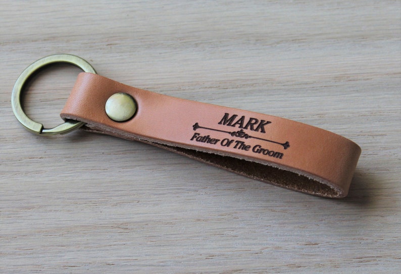 Groomsmen Gift Personalized Leather Keychain Messages Names. | Etsy
