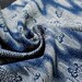 13.1"w. x 61"l. Vintage kimono silk fabric chrysanthemum in blue 2955F