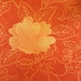 13.9"w. x 40.1"l. vintage silk, Japanese, quilting, silk fabric, orange, silk scraps, crafts, floral, kimono fabric, Orange Rust 2937B