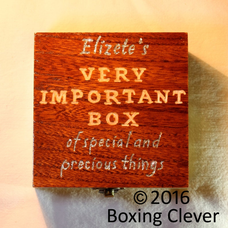 Finished with Silver Glitter /& Stain 4.7x4.7x2.3 Inches-KeepsakeTrinketJewelry FREE DELIVERY UK Engraved Personalized Keepsake Box