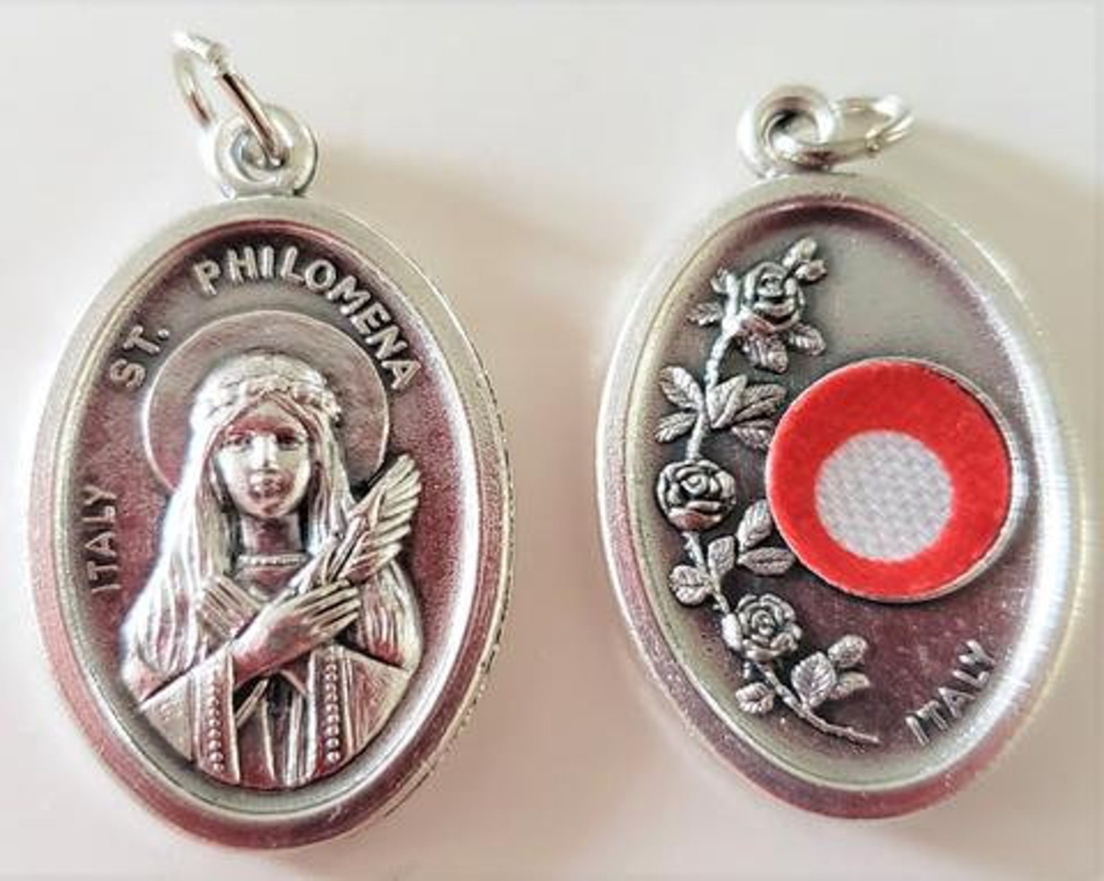 St Philomena Medal & Third Class Relic oval 1 inch oval Etsy