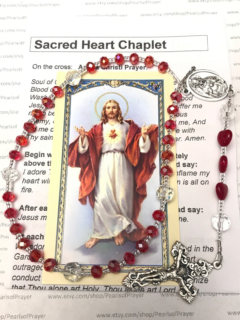 Chaplet of the Sacred Heart of Jesus Handmade Faceted AB Etsy Chaplet of the Sacred Heart of Jesus Handmade Faceted AB Etsy