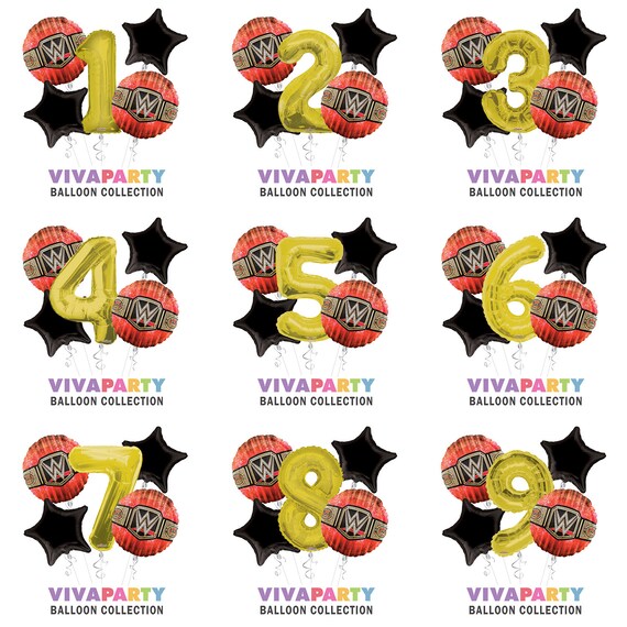 Wwe Birthday Party Supplies Balloon Bouquet Select From Age 1 Etsy