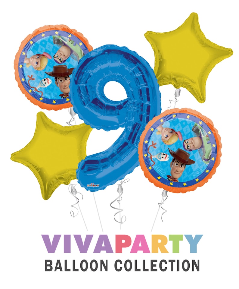 Viva Party Balloon Collection Toy Story 4 Birthday Party Supplies Balloon Bouquet Select from Age 1 to 9