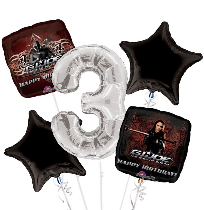 Gold Number Jumbo Balloon G.I.Joe Balloon Bouquet 5 pc Viva Party Balloon Collection
