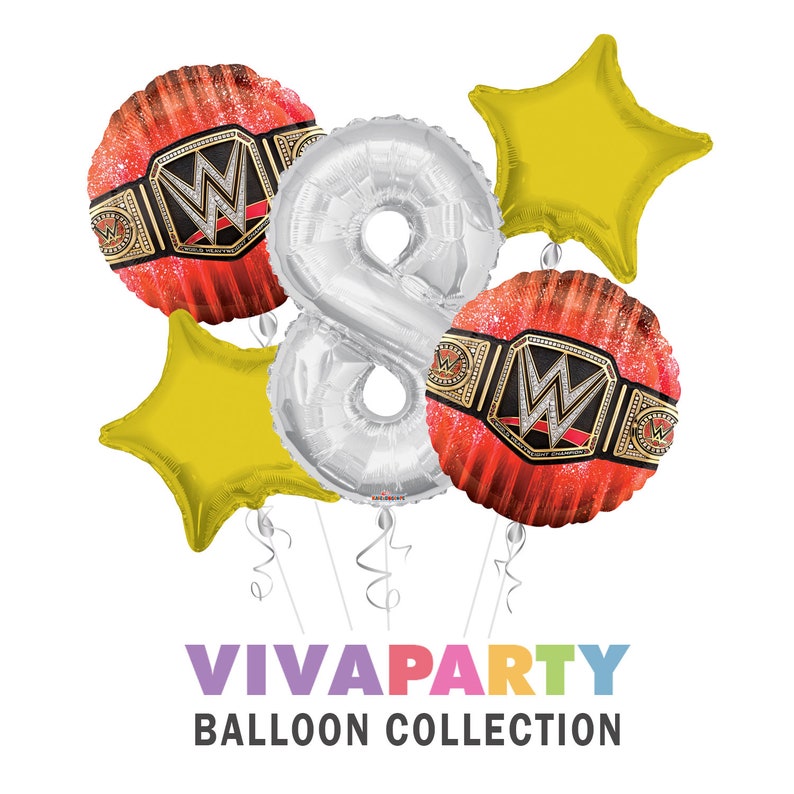WWE Birthday Party Supplies Balloon Bouquet Select from Age 1 to 9