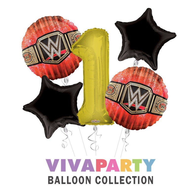 WWE Birthday Party Supplies Balloon Bouquet WWE Balloons Etsy
