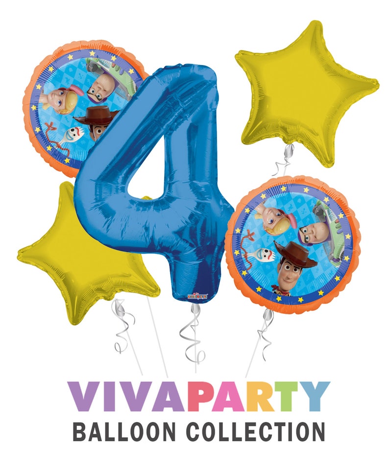 Viva Party Balloon Collection Toy Story 4 Birthday Party Supplies Balloon Bouquet Select from Age 1 to 9