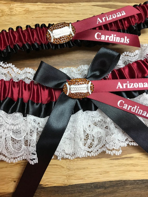 Arizona Cardinals handmade bridal wedding keepsake garter set 