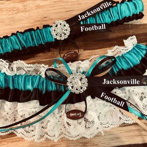 Jacksonville football garters.  Jacksonville wedding sports garters.  Garters.  Sports garters.