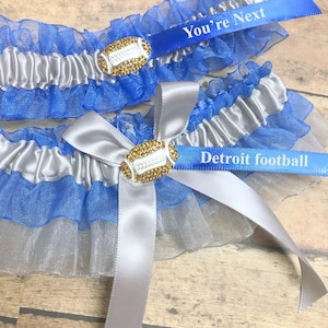 Detroit garter set.  Wedding garter set.