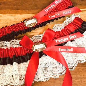 Tampa Bay garter set. Tampa Bay football garters.  Football garters.