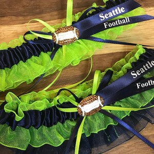 Seattle Wedding garter set. Sports garter set.  Sports Garters