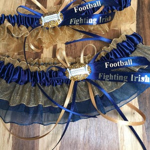 Fighting Irish sports garter set.  Wedding garter set.  Sports garters.
