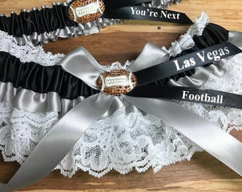 Las Vegas sports garter set.  Football garters.  Sports garters.  Garters.