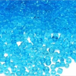 Perle Rockery 2mm Vetro Trasparente Acquamarina 20g Circa 1600 pz