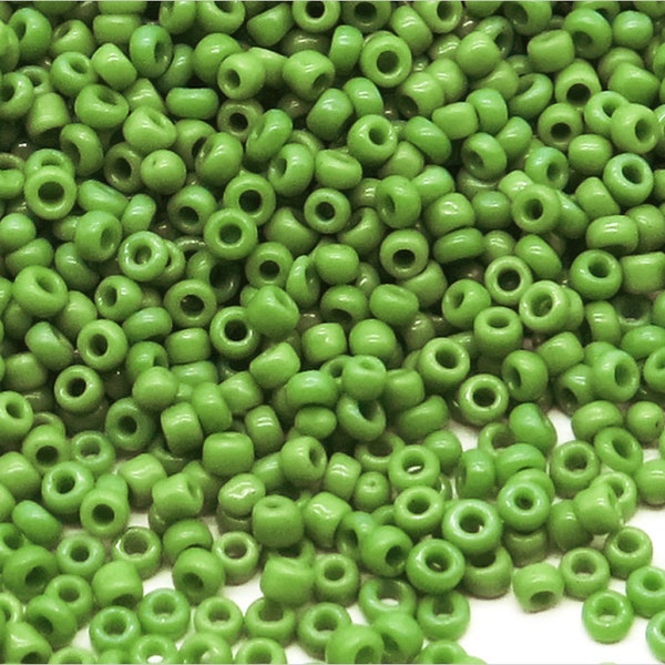 Perles de Rocailles en verre Opaque 2mm (12/0), Vert, 20g Environ 1600 pcs