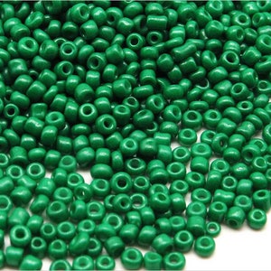 Rock Beads Vetro Opaco 2mm (12/0) Verde Malachite 20g Circa 1600 pz