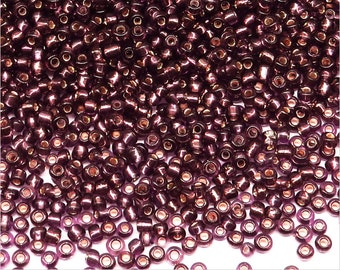 Perles de Rocailles 2mm en verre Trou Argenté Améthyste, Lot 20g Environ 1600 pcs