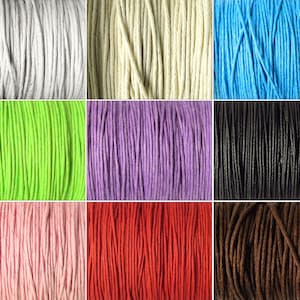 Waxed Cotton Cord 0.8mm or 1mm Color of your choice image 1