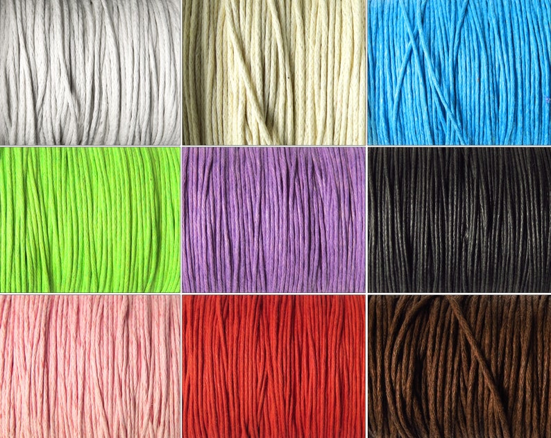 Waxed Cotton Cord 0.8mm or 1mm Color of your choice image 1