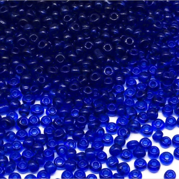 Perles de Rocailles 2mm en verre Transparent Bleu foncé 20g Environ 1600 pcs