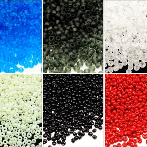 Perline Rocailles 3mm in vetro trasparente, 20g circa 800 pz, Colore a scelta