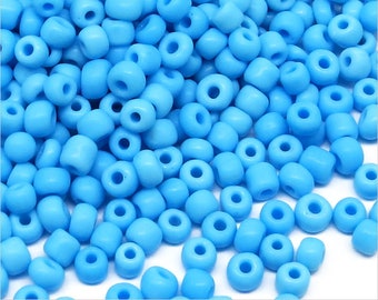 Glass Seed Beads 4mm Opaque sky blue 20g About 250 pcs