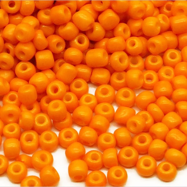 Perles de Rocailles 4mm en verre Opaque Orange 20g Environ 250 pcs