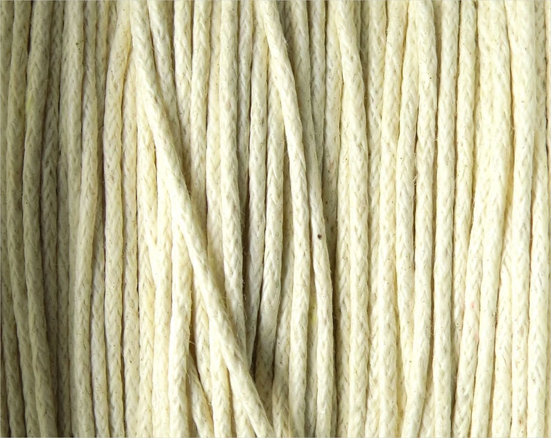 Cordoncino di cotone cerato 0,8 mm o 1 mm Colore a scelta Beige