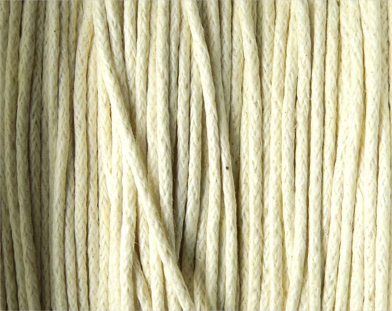 Waxed Cotton Cord 0.8mm or 1mm Color of your choice Beige