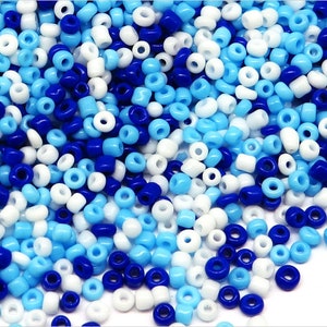 Lotto di perline di roccia in vetro opaco 2mm Miscela blu 100g circa 8000 perline