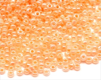 Perles de Rocailles 2mm en verre Transparent Rose Saumon 20g Environ 1600 pcs