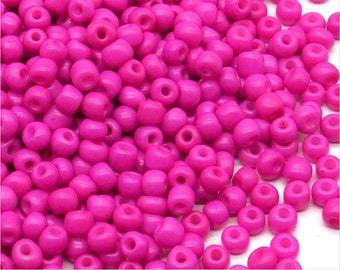 Glass Seed Beads 4mm Opaque Pink 20g About 250 pcs