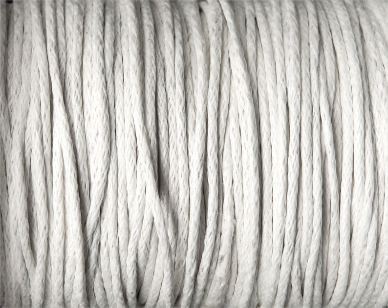 Waxed Cotton Cord 0.8mm or 1mm Color of your choice White
