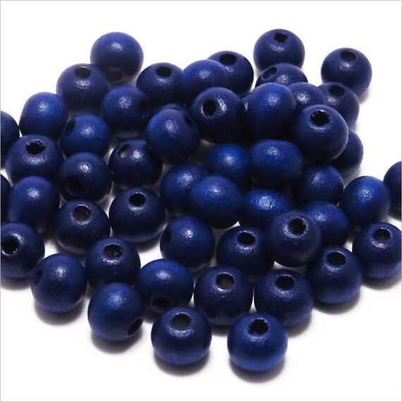 Lote de 100 Cuentas de Madera 6mm Azul para Collares Pulseras Din en 71-3