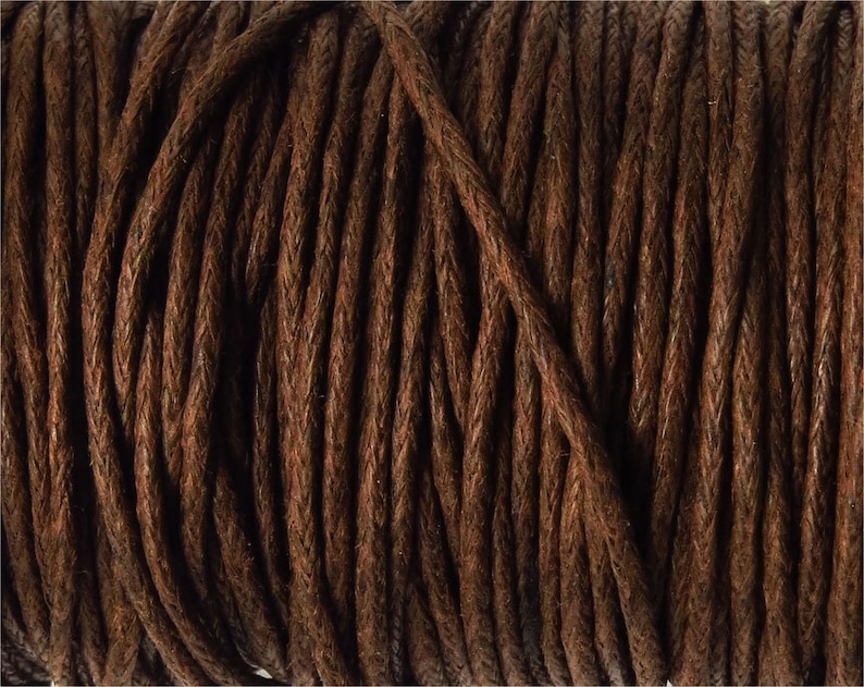Waxed Cotton Cord 0.8mm or 1mm Color of your choice Brown