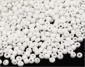 Rock Beads Vidrio opaco 2mm (12/0) Blanco 20g Alrededor de 1600 piezas