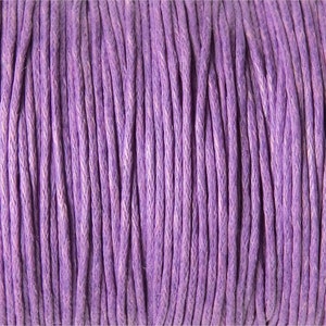 Waxed Cotton Cord 0.8mm or 1mm Color of your choice Lilas