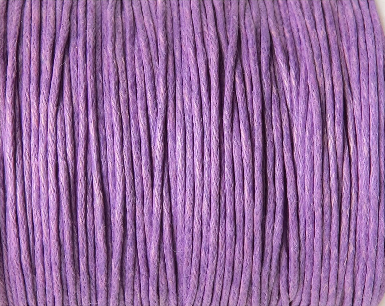 Cordoncino di cotone cerato 0,8 mm o 1 mm Colore a scelta Lilas