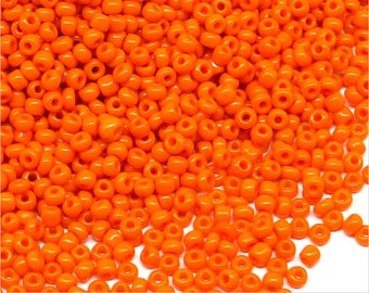 Perles de Rocailles en verre Opaque 2mm (12/0) Orange 20g Environ 1600 pcs