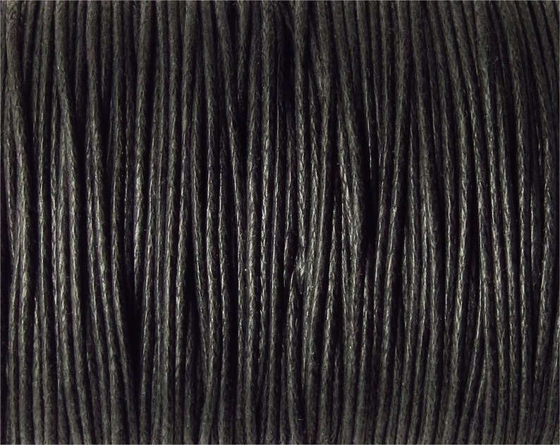 Waxed Cotton Cord 0.8mm or 1mm Color of your choice Black